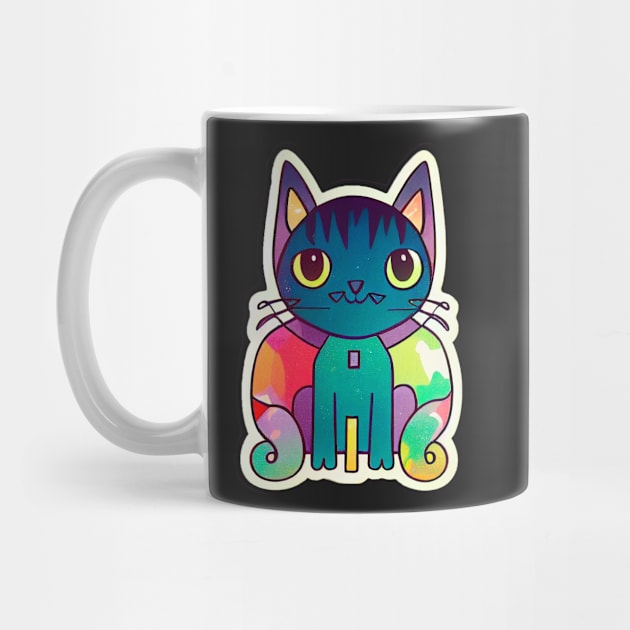 Cat cut fullcolor sticker styles Galaxy by ComicsFactory